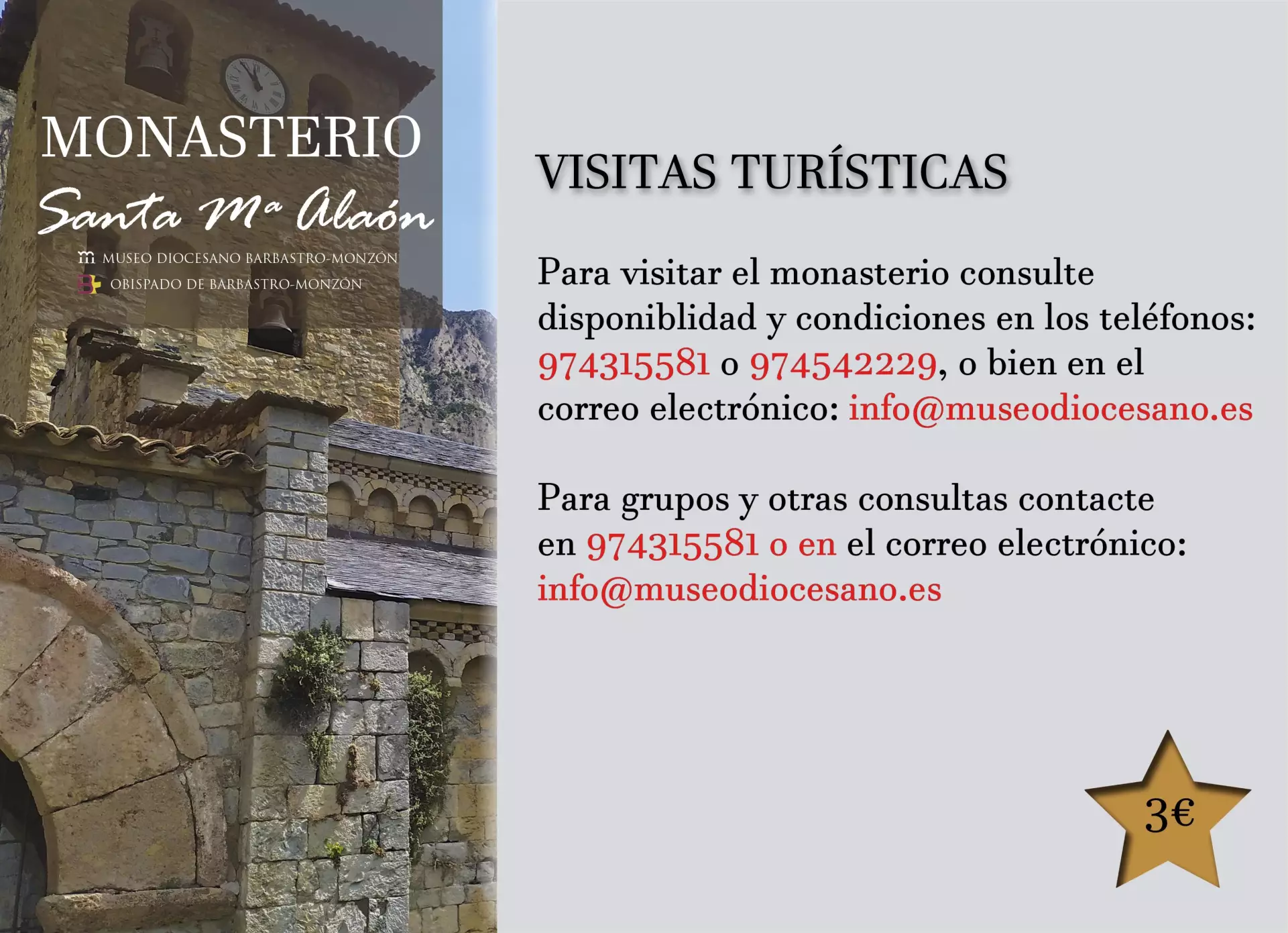Visitas turísticas Monasterio de Alaón 2022