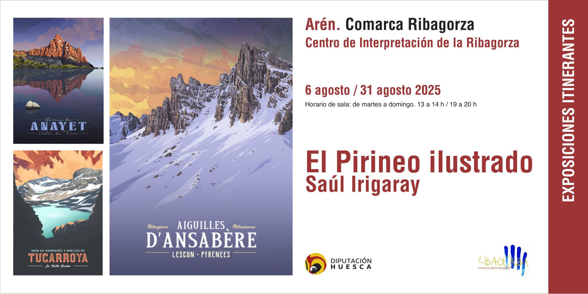 Exposición en el CI Ribagorza de Arén. "El Pirineo Ilustrado" de Saúl Irigaray